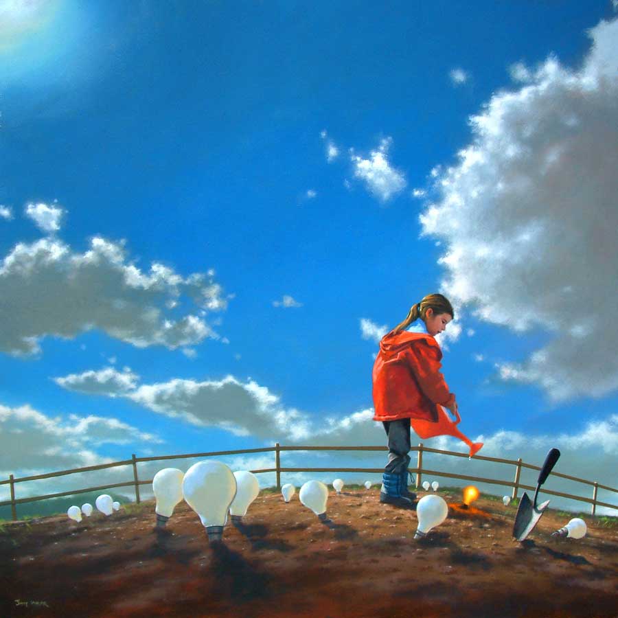 6 acrylic paintings by jimmy lawlor