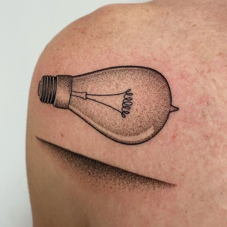 tattoo dot work bulb michele volpi