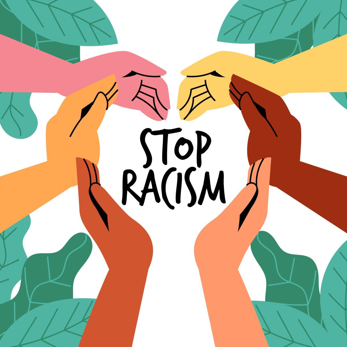 vector illustration digital poster stop racism freepik