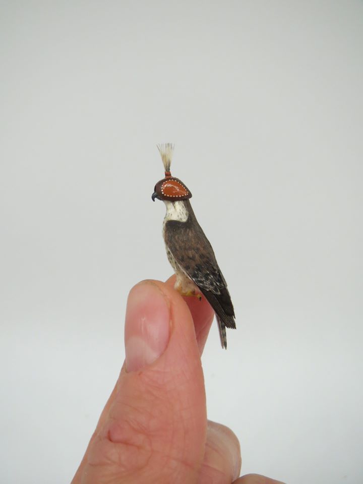miniature polymer clay sculpture eagle by fanni sandor