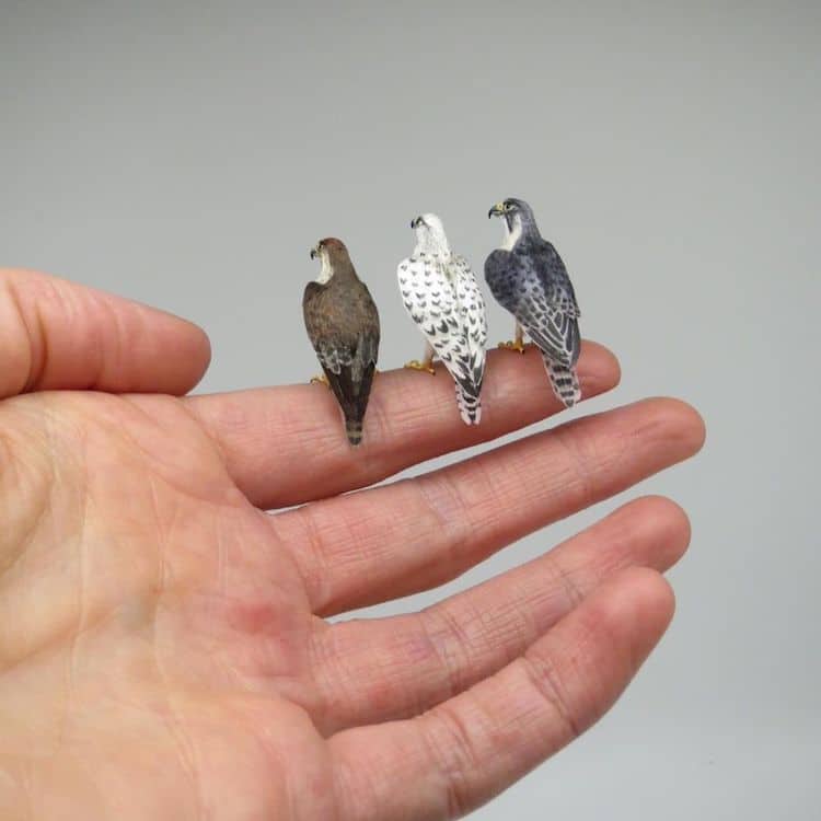 miniature polymer clay sculpture birds by fanni sandor