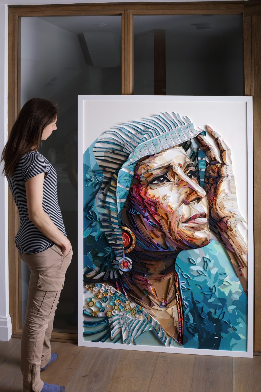 paper quilling art woman by yulia brodskaya