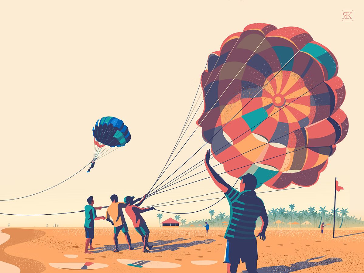 22 digital illustration parachute by ranganath krishnamani