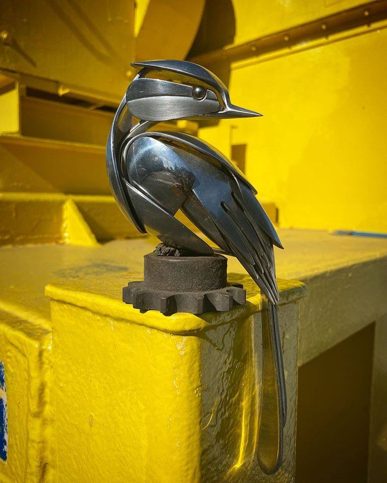 scrap metal sculpture bird by matt wilson