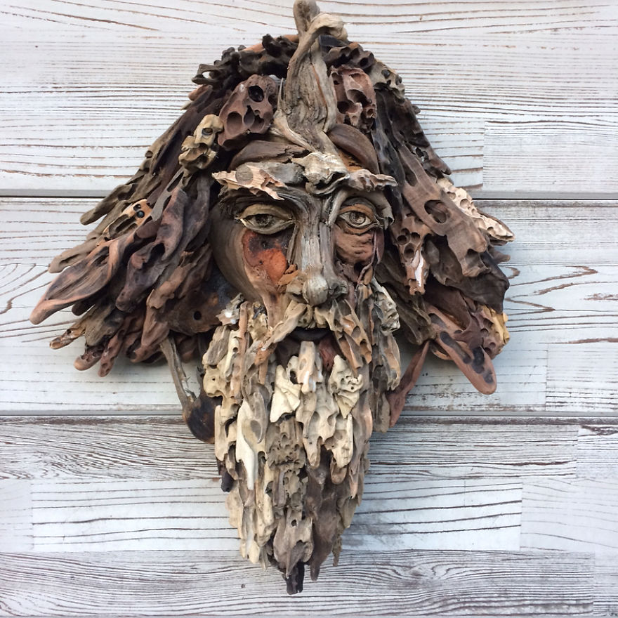1 driftwood sculpture face by eyevan tumbleweed