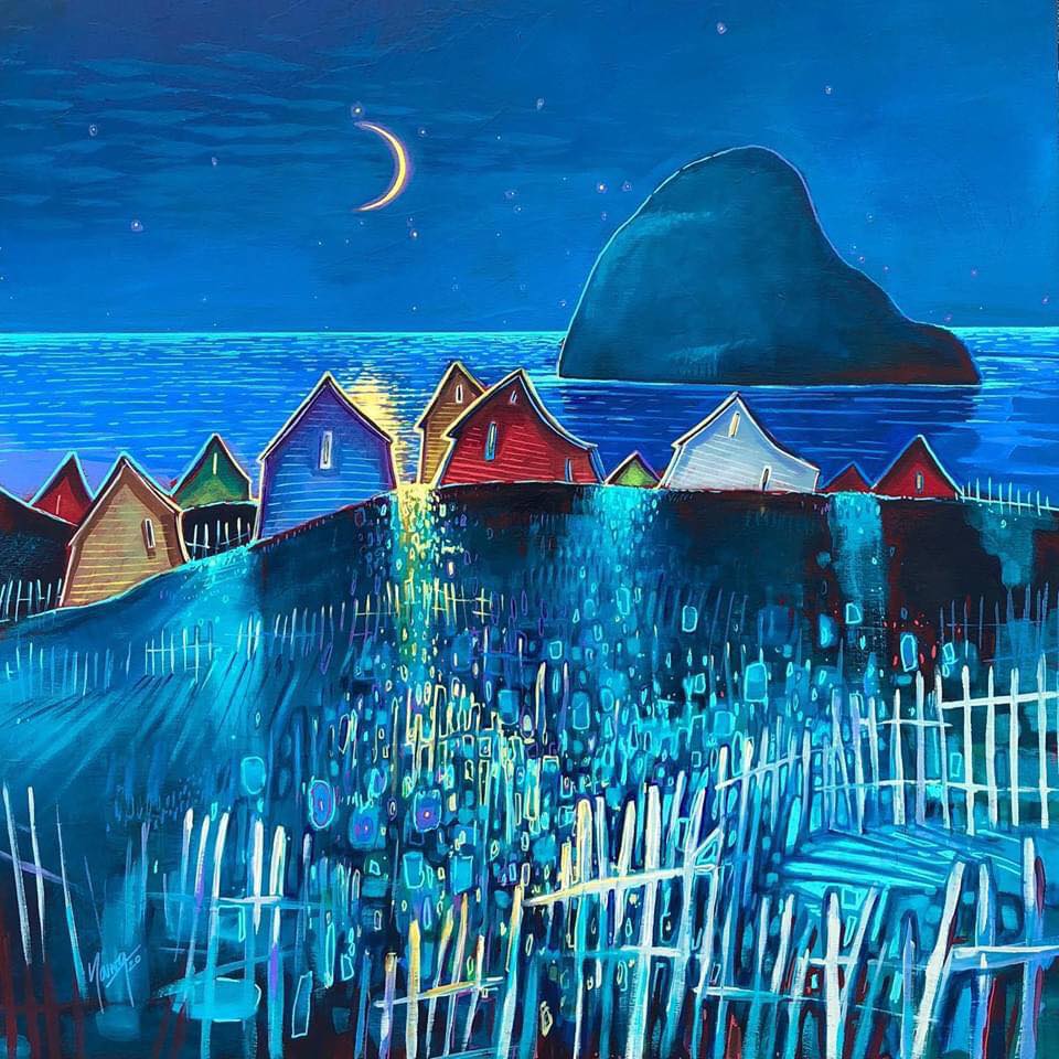 painting reach stars houses by adam young