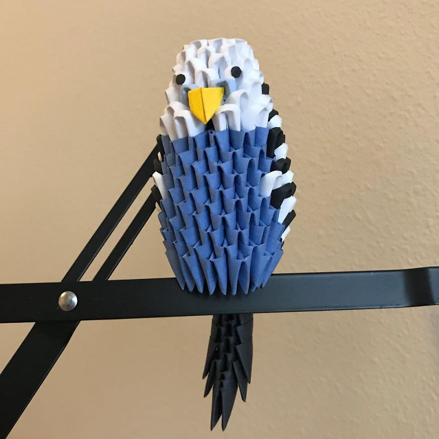 paper animal sculpture bird by faith chung