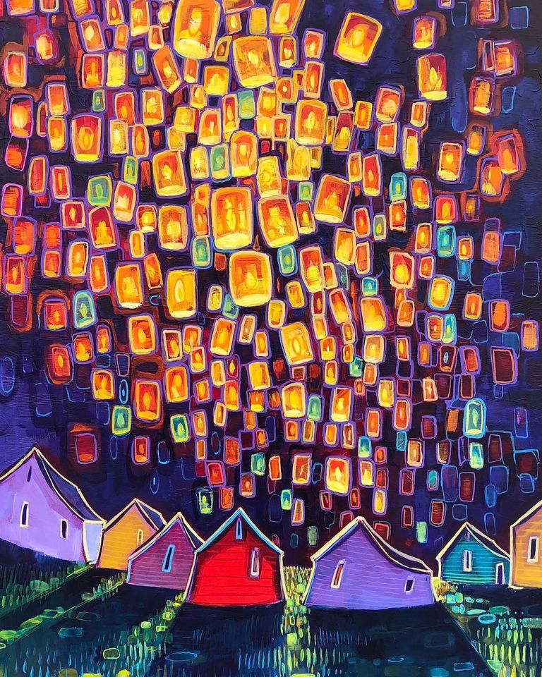painting colorful houses by adam young