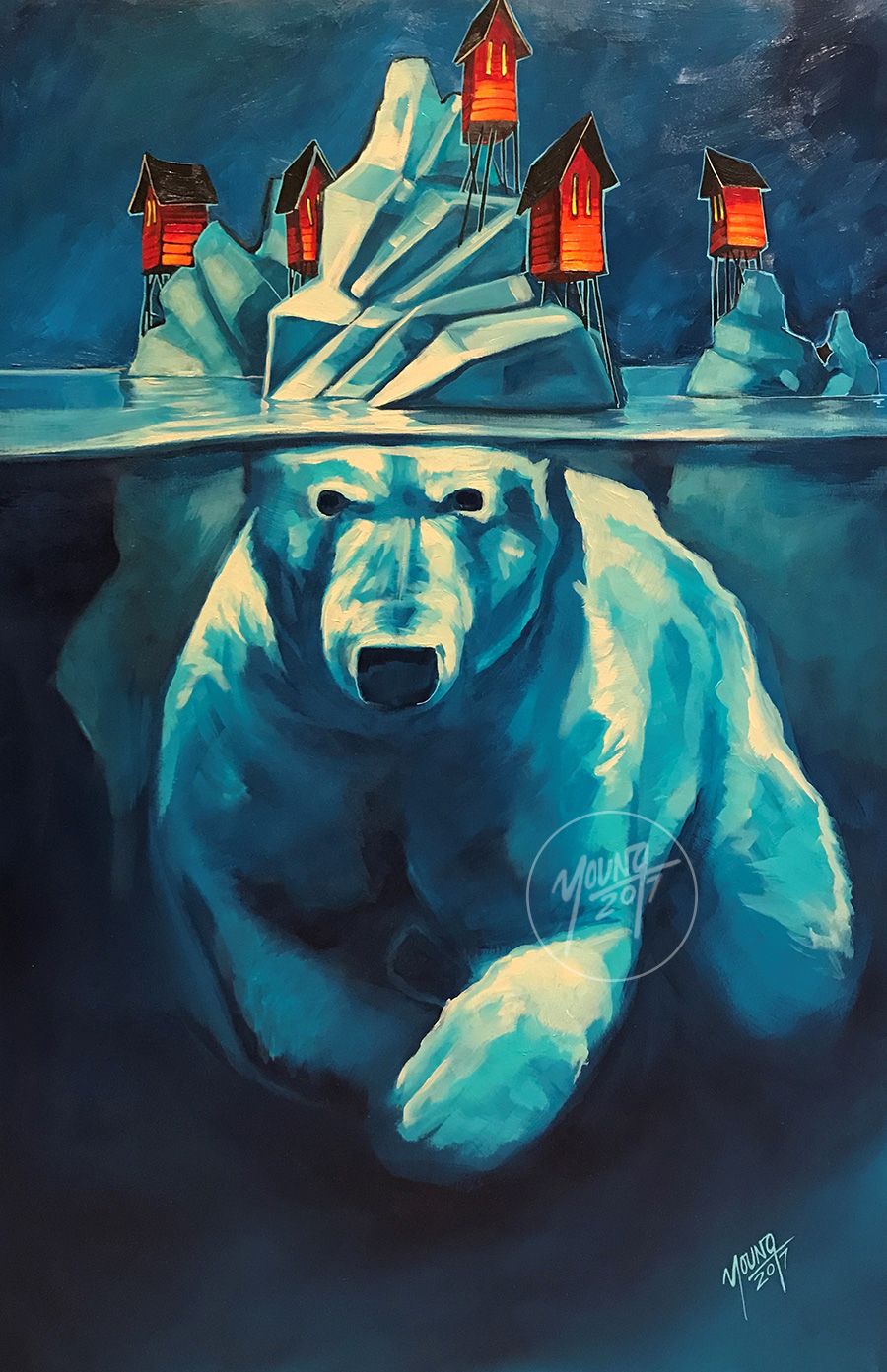 painting giant bear by adam young