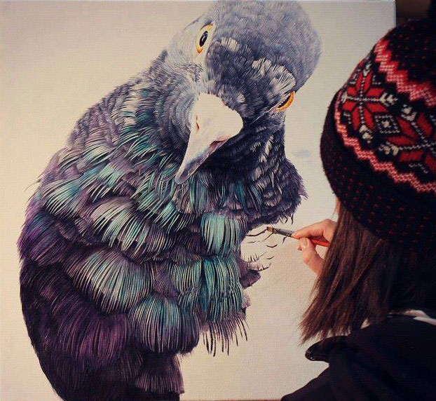 bird painting by adele renault