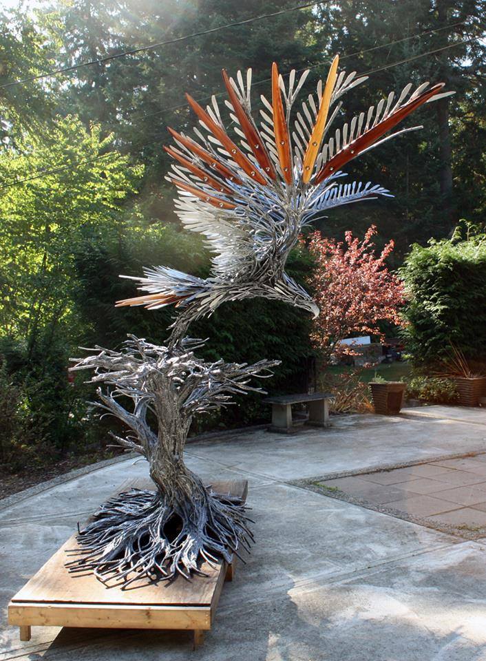 eagle metal sculptures by carl