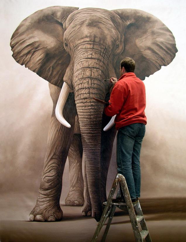 elephant painting by richard
