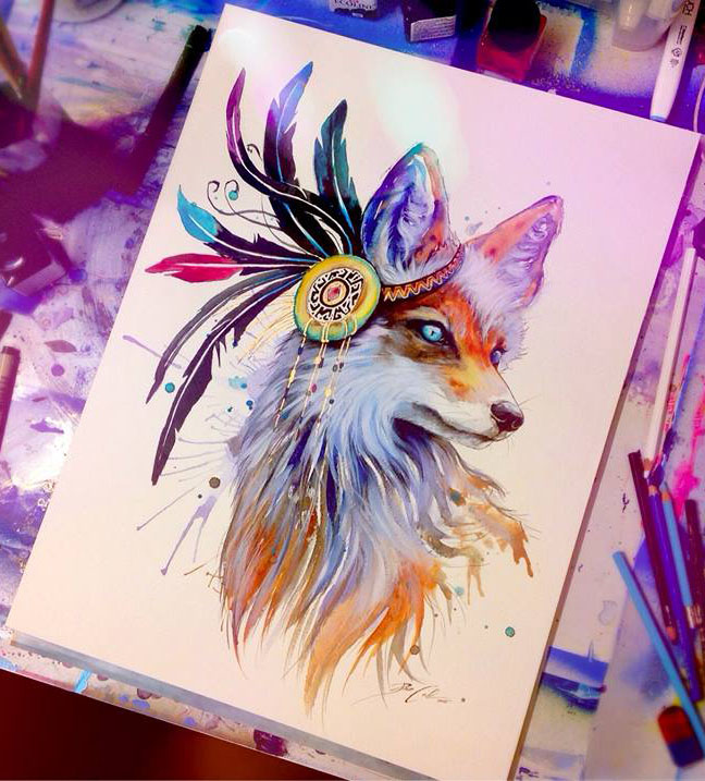 fox painting by pixie cold