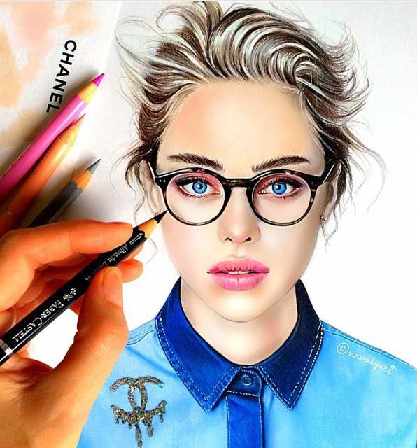 girl color drawing by navasy