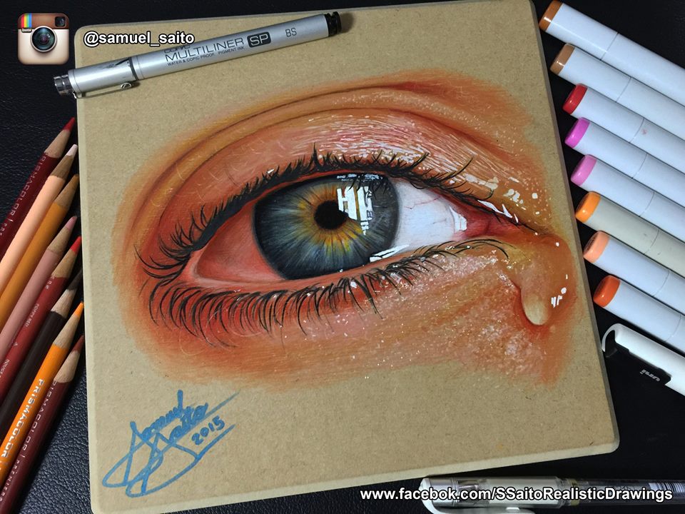 realistic eye drawing by s saito