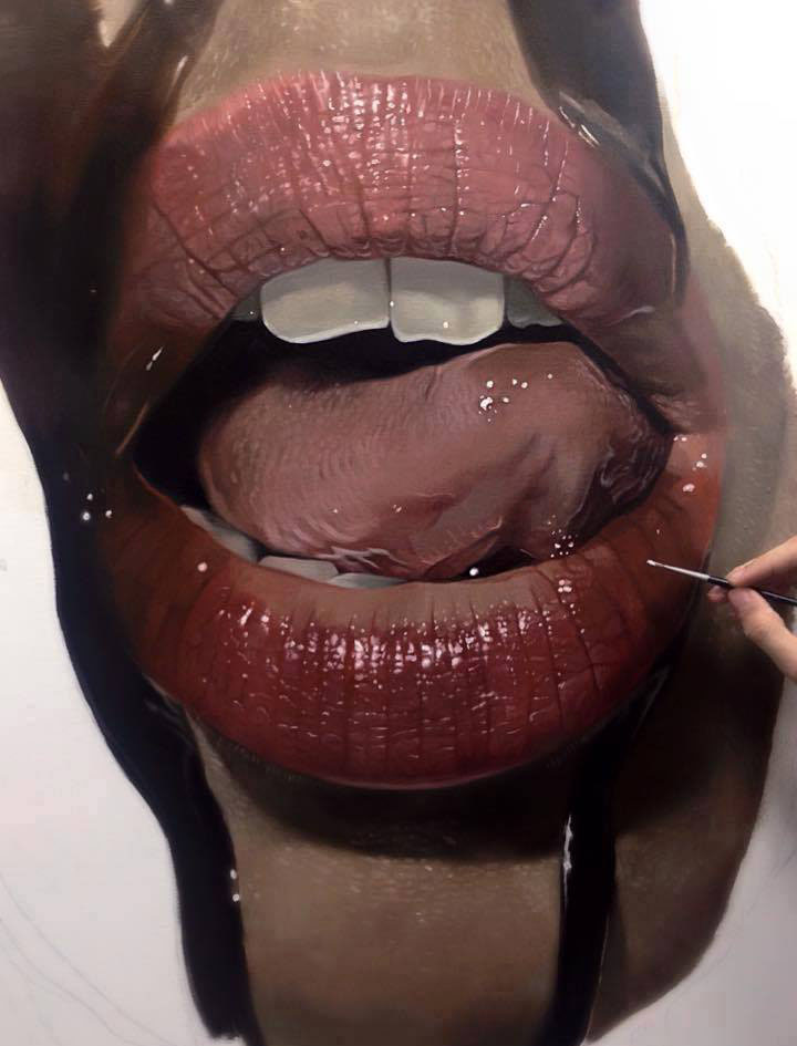 realistic lips painting by dargas