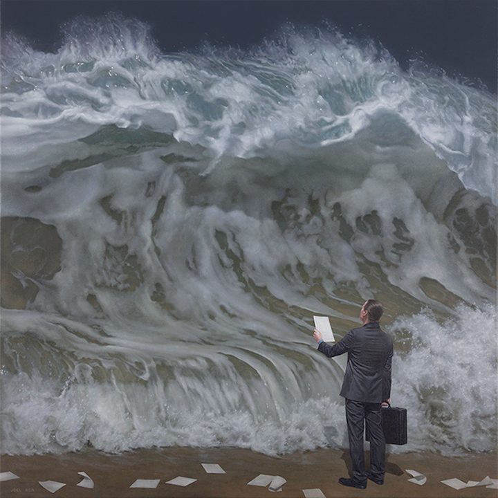 sea wave hyper realistic painting by joel