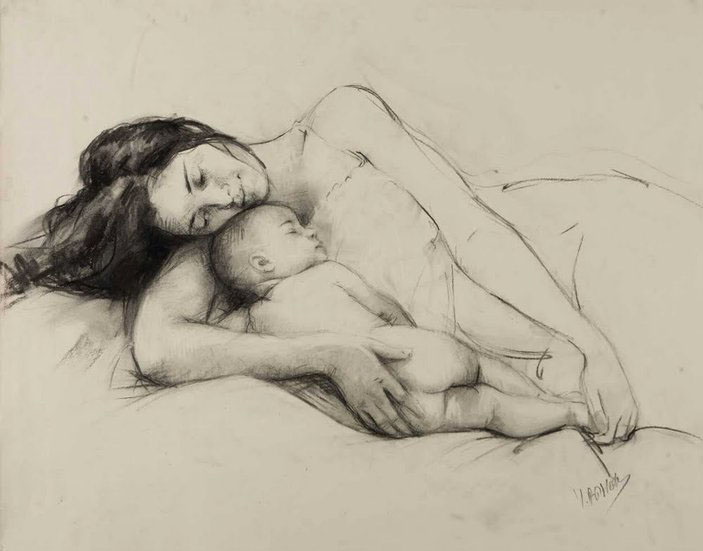 mother pencil drawing by vicente