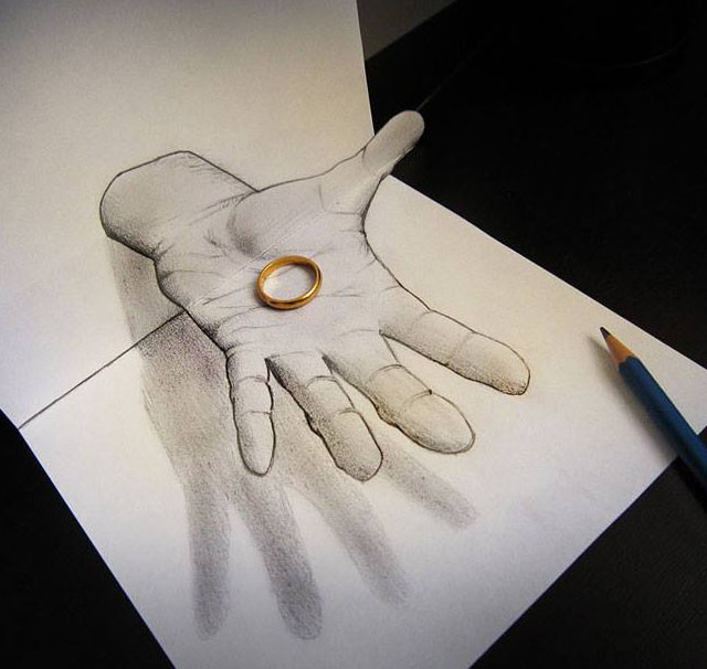 hand 3d pencil drawing by alessandro diddi