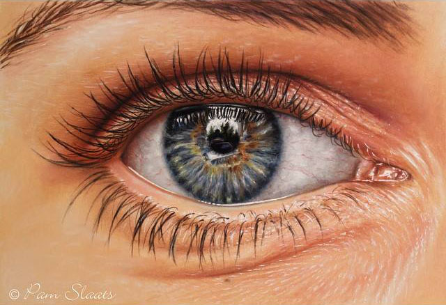 realistic eye painting by pam
