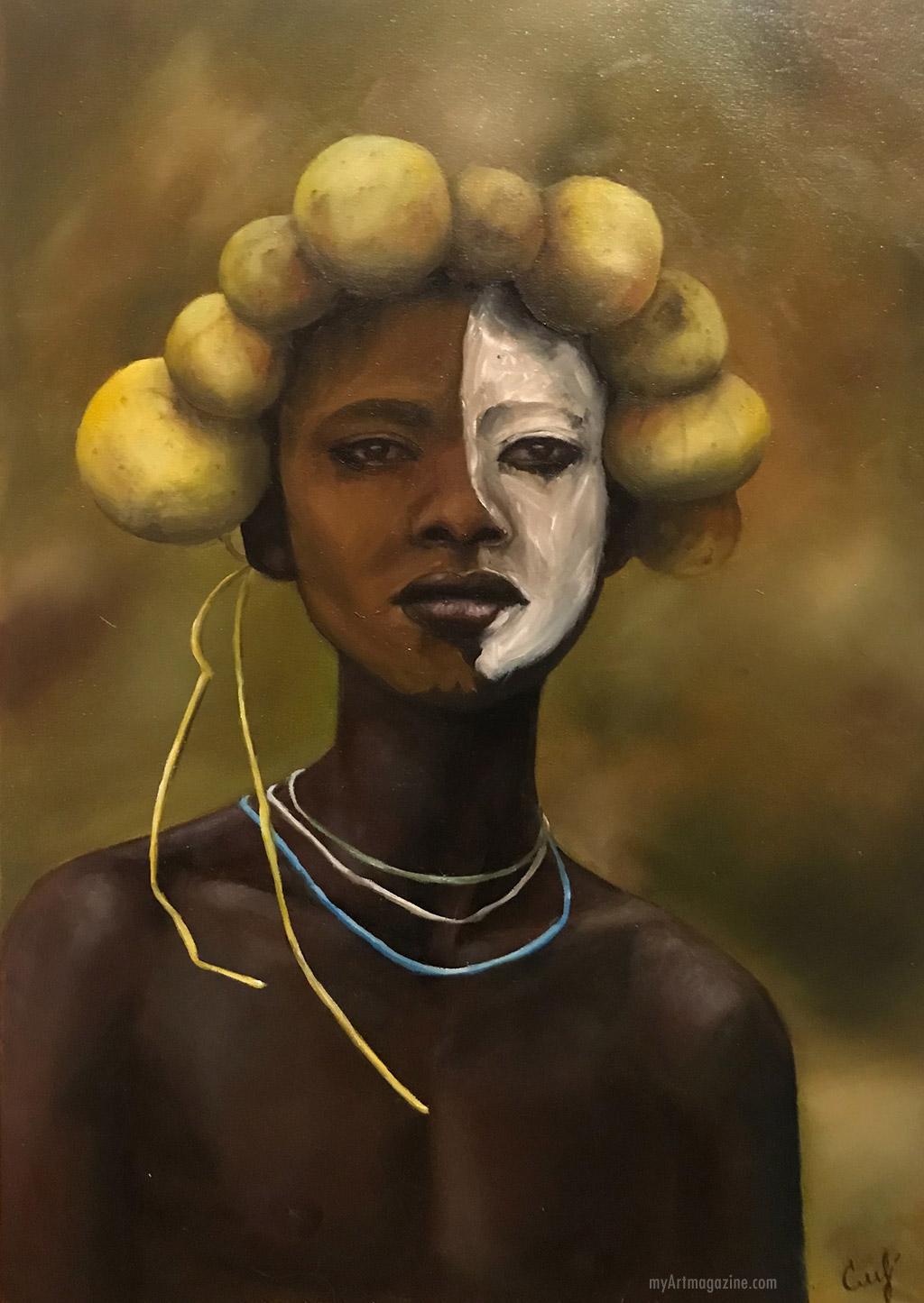 oil painting africa tribal by sophie moiseyeva