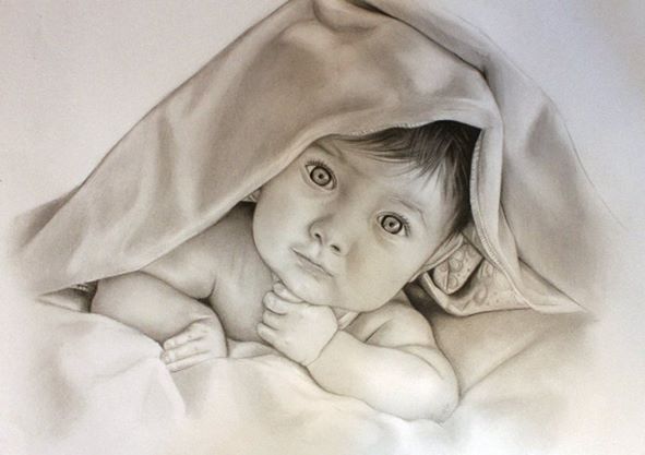 baby pencil drawing by alan