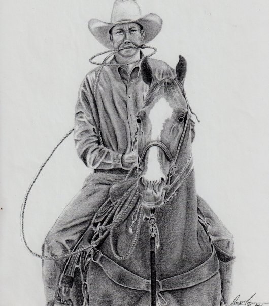cowboy pencil drawing by doug