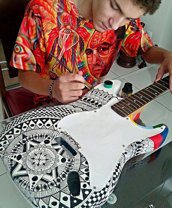 guitar painting by rafael