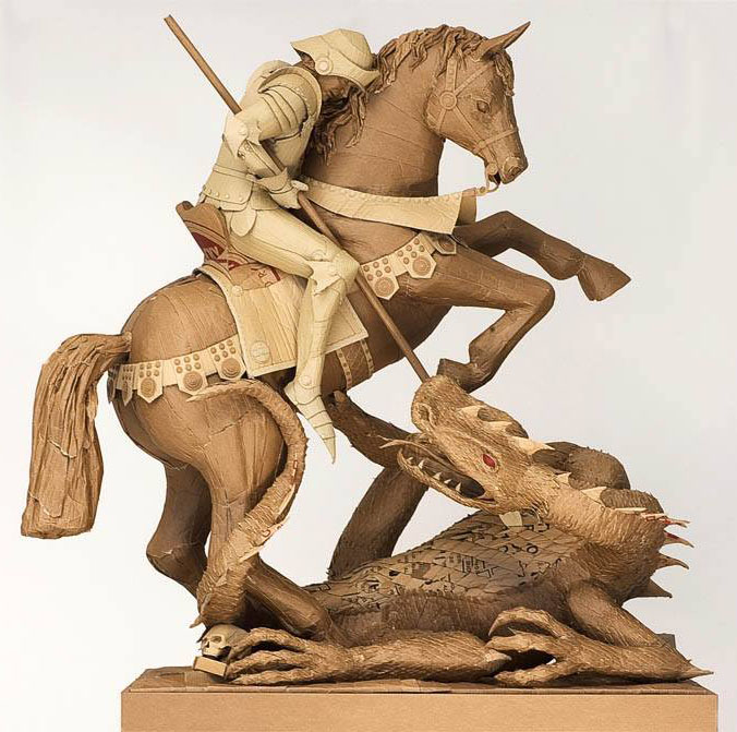 horse rider cardboard sculpture bychris