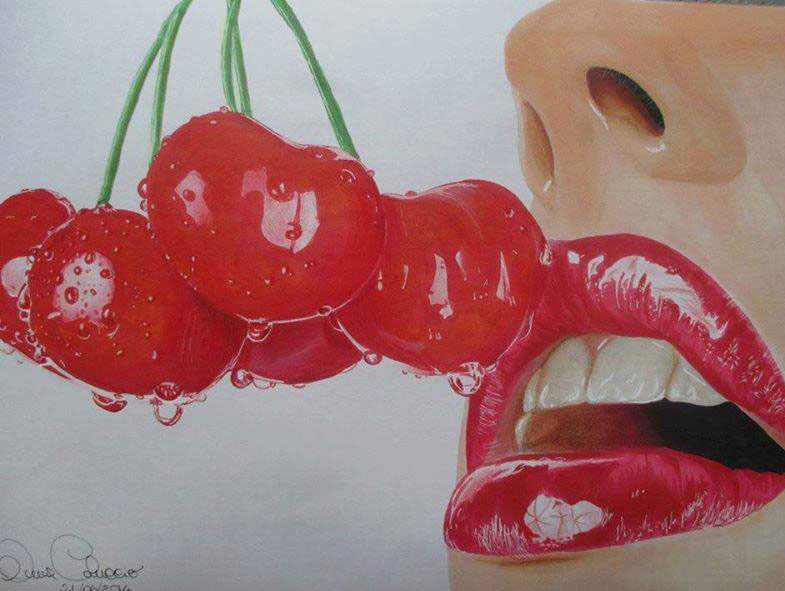 lips pencil drawing by anna