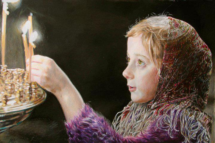 little girl color pencil drawing by maria