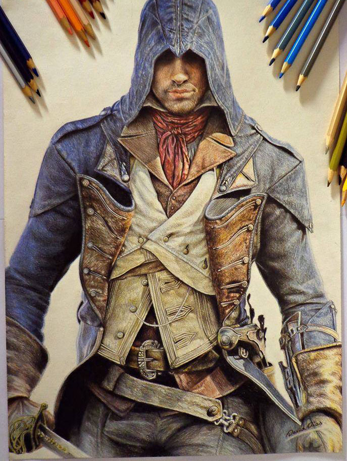 man color pencil drawing by david