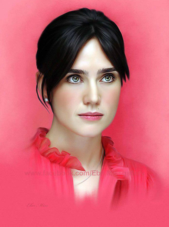 digital painting jennifer connelly by ebn