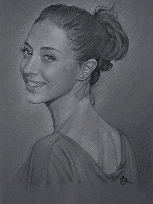 pretty girl pencil drawing by heather