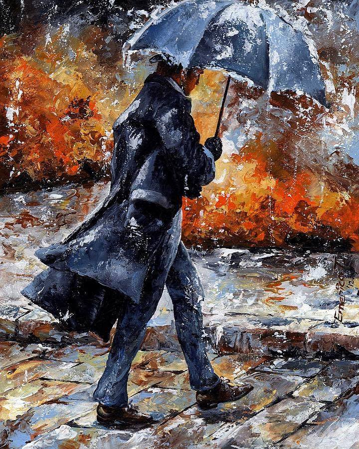 rain man water color painting by emerico