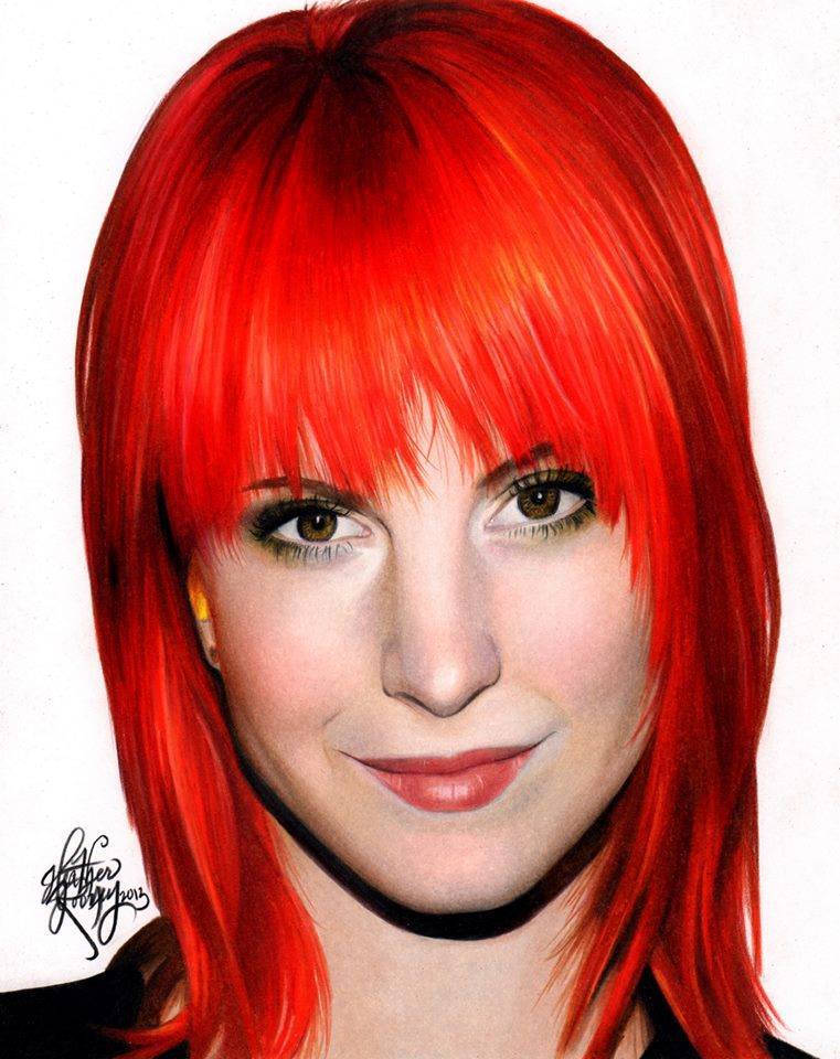 red haired girl colored pencils by heather