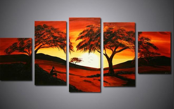 multi panel painting tree