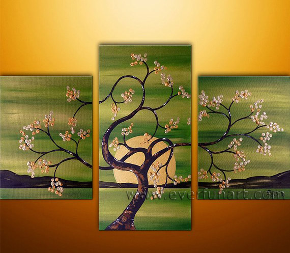 multi panel painting tree