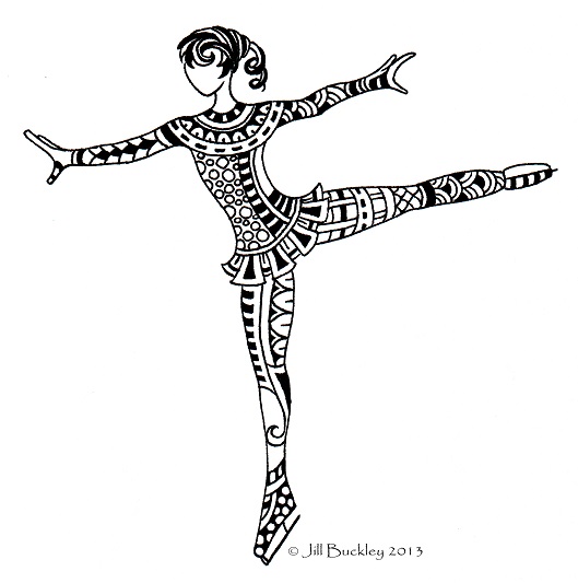 doodle artwork dancing lady art by jill buckley