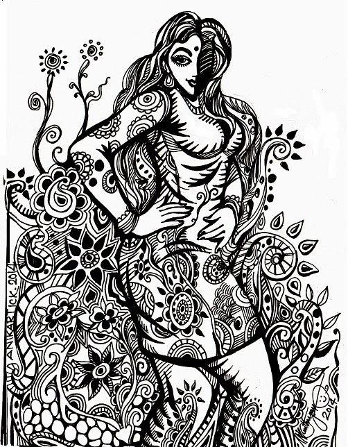 doodle artwork lady art by anikartick
