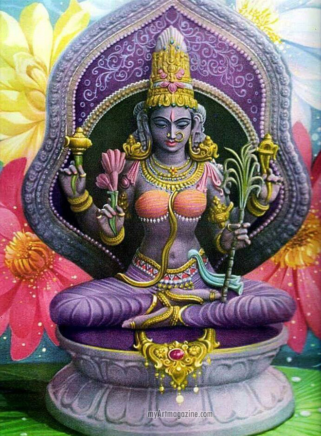 painting art indian goddess kamatchi amman