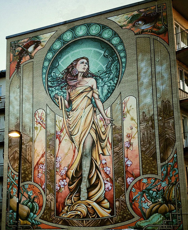 wall mural painting girl