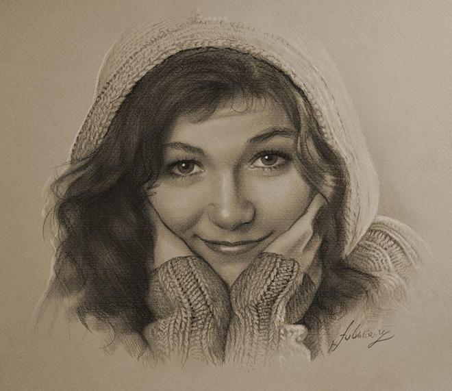 girl drawing by krzysztof
