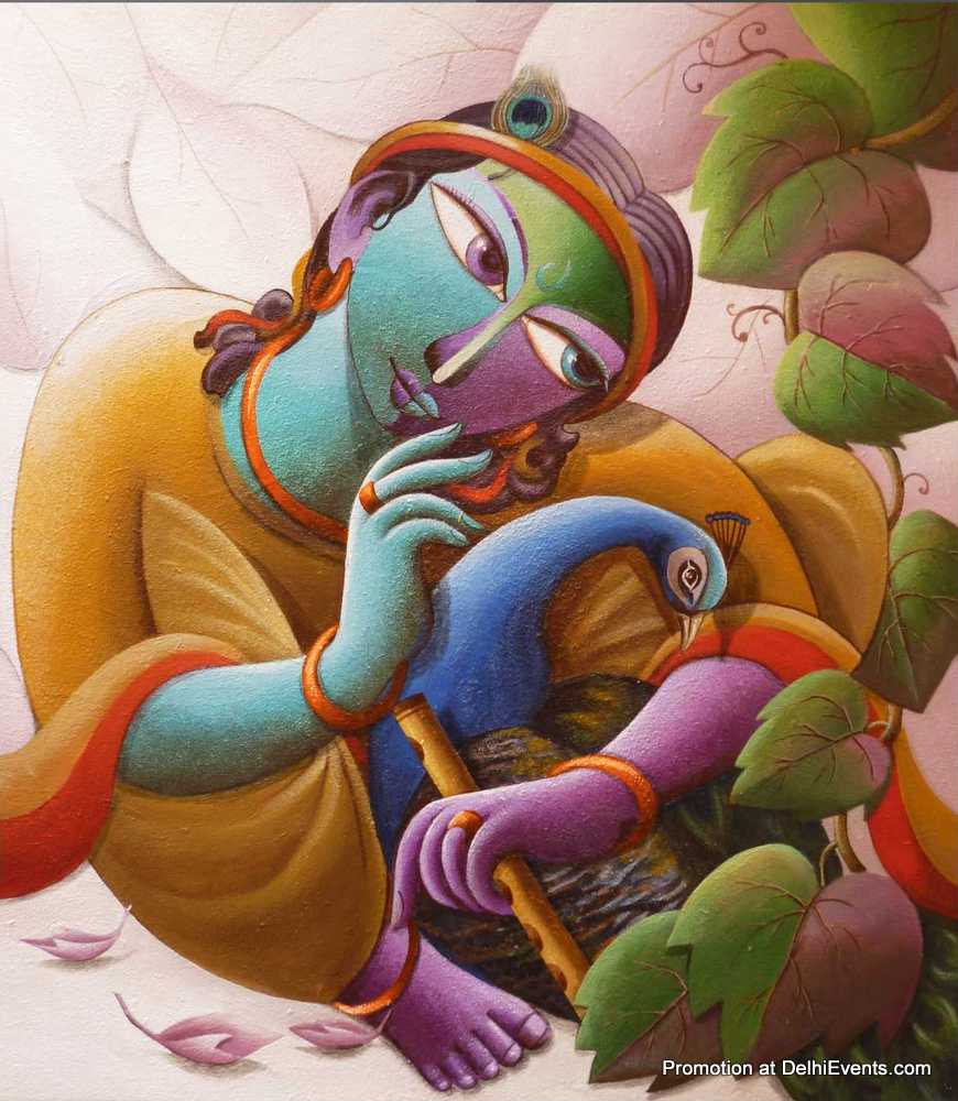 krishna paintings by dhananjay