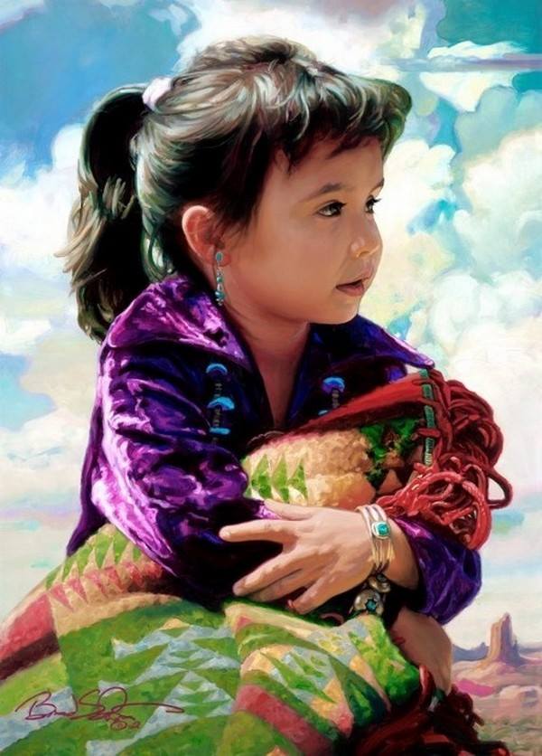 little girl acrylic paintings