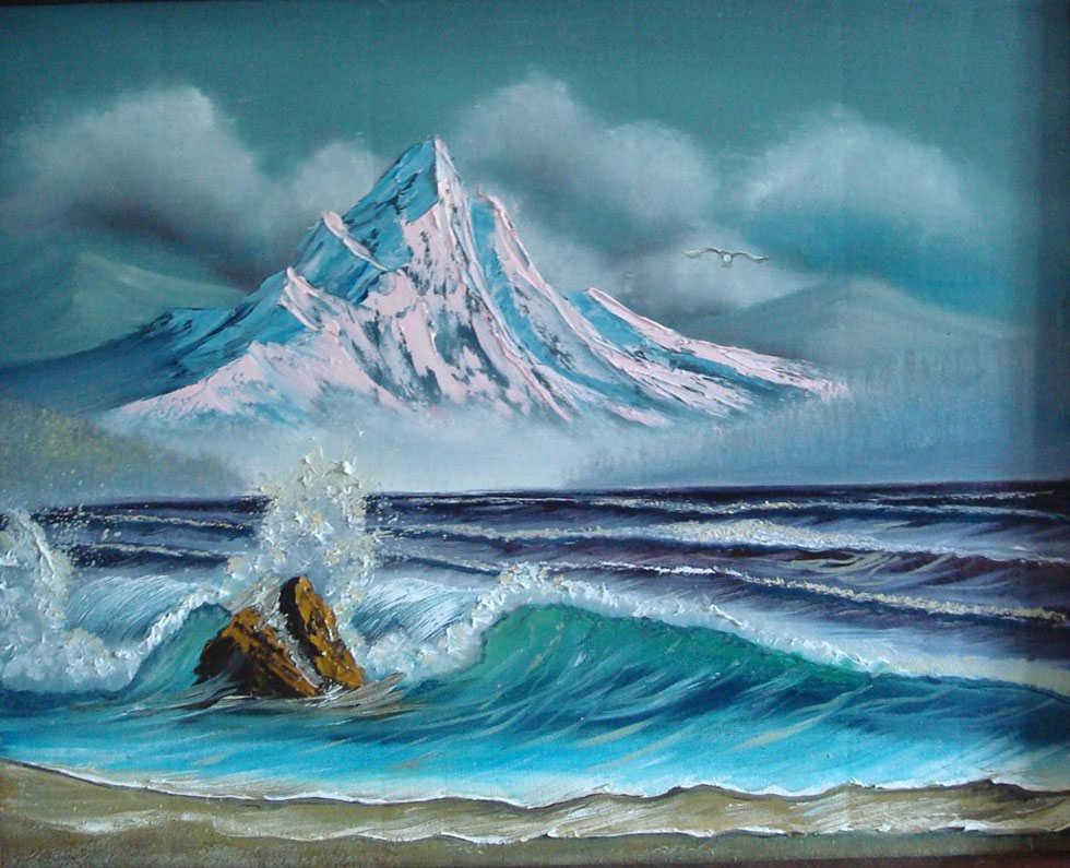 realistic ocean painting