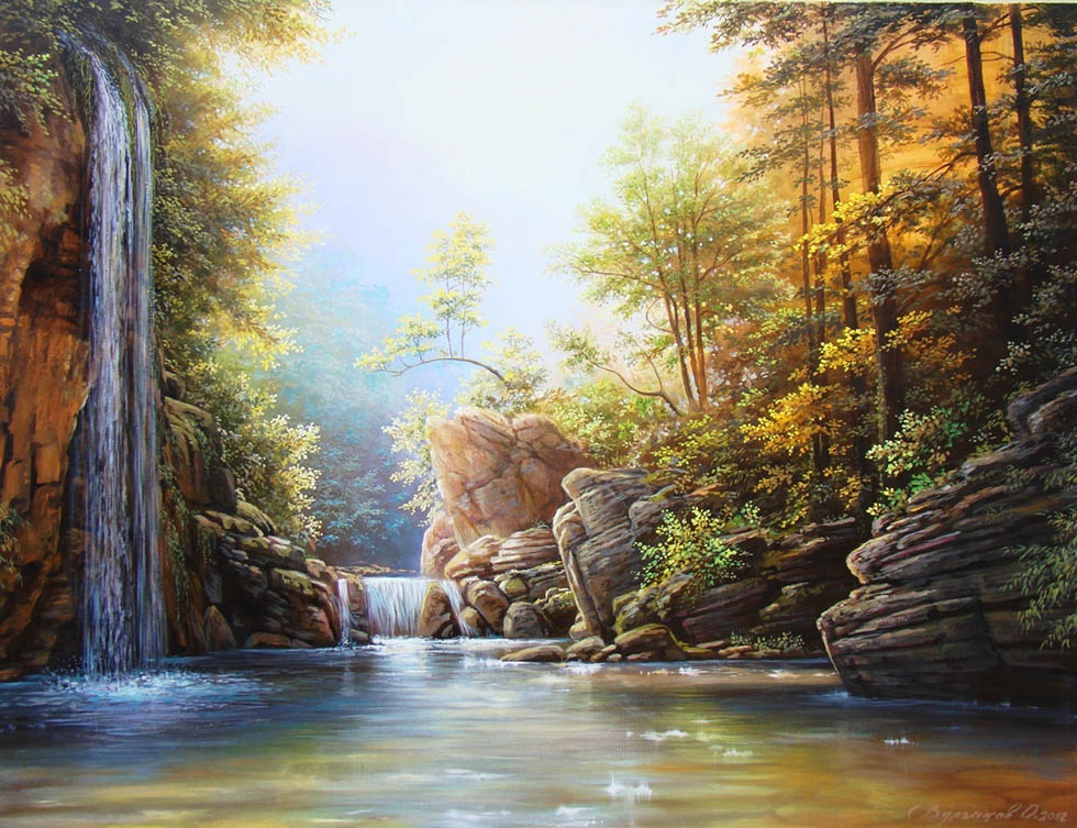 waterfall oil paintings