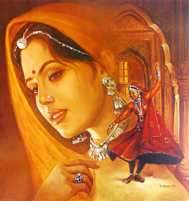 17 rajesthani indian paintings