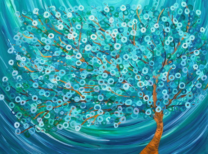17 tree painting by louise mead