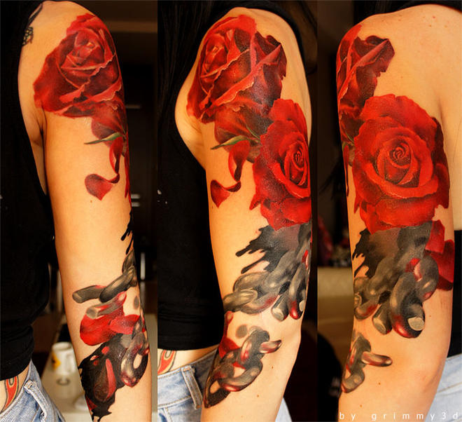 roses tattoos women grimmy